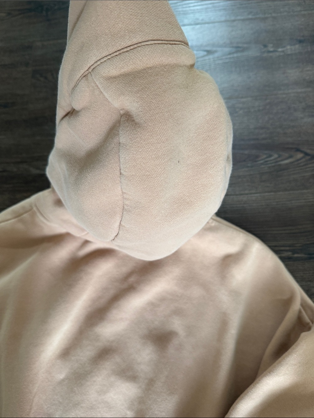 Nike Womens Phoenix Fleece Oversized Cropped Tan Hoodie Small - Picture 7 of 8